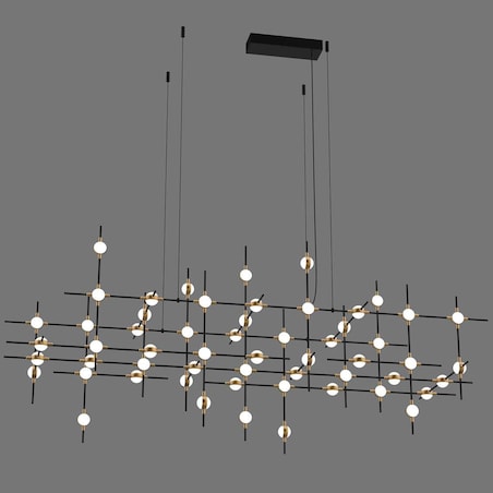 LAMPA wisząca PROVENZA MD18001067-55A BG Italux metalowa OPRAWA zwis pręty LED 132W 3000K designerskie czarne złote