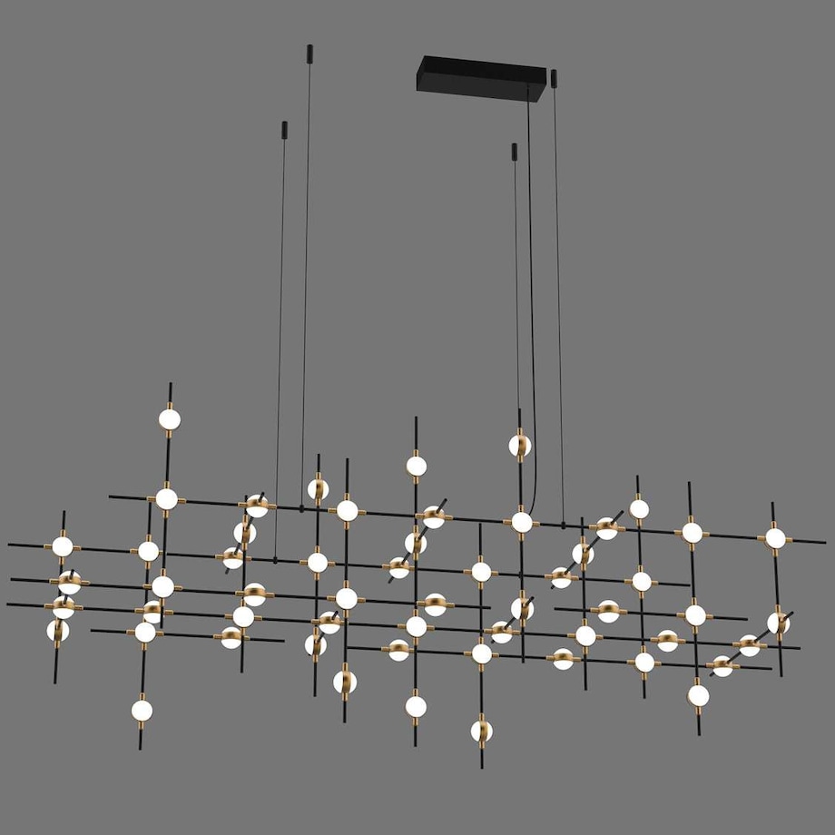 LAMPA wisząca PROVENZA MD18001067-55A BG Italux metalowa OPRAWA zwis pręty LED 132W 3000K designerskie czarne złote