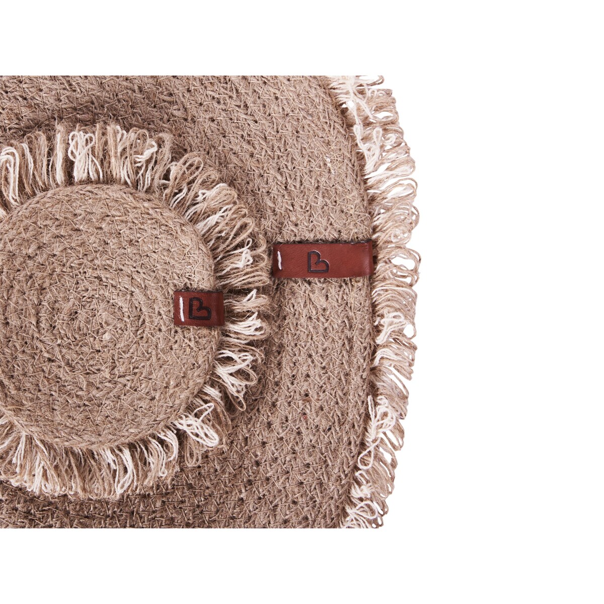 Zestaw 12 podkładek na stół RIBBERY Naturalny Juta