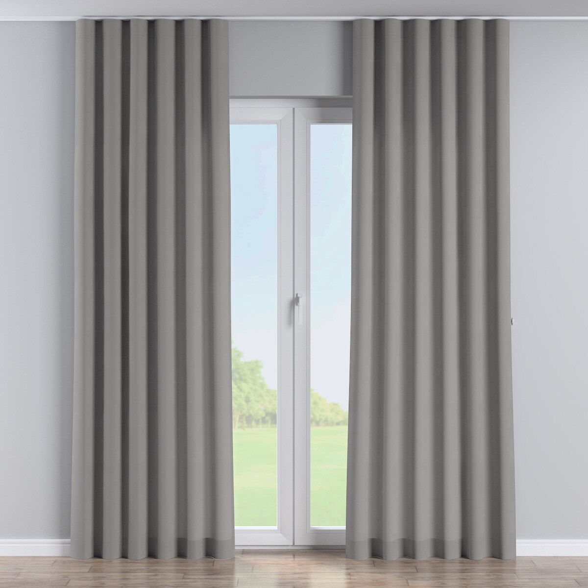 Zasłona na taśmie wave 130x260 szary