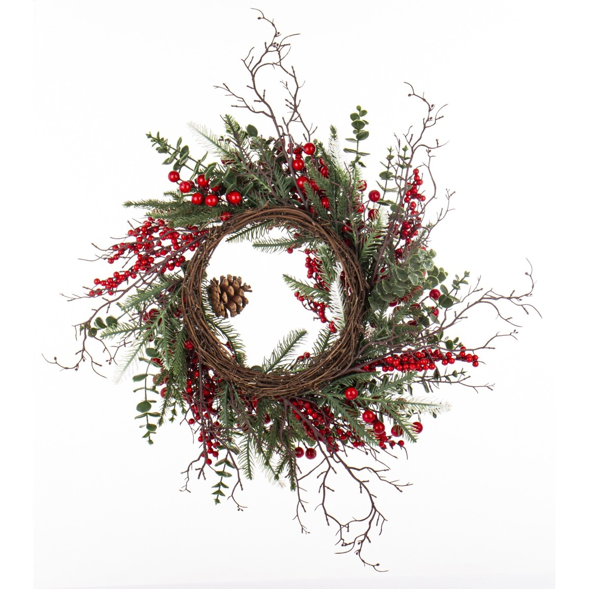 Wieniec wianek świąteczny oszroniony Ø60x20 cm GLASSATO