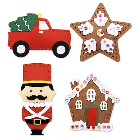 Boże Narodzenie - filcowy zestaw do szycia DIY - 12 elementów