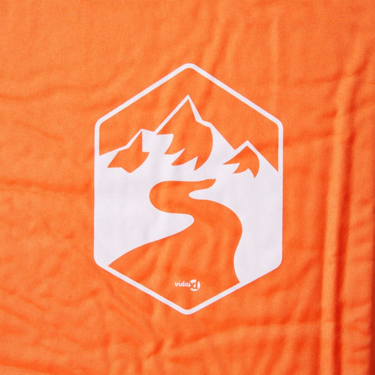 vidaXL Materac samopompujący z poduszką, 1-osobowy, pomarańczowy