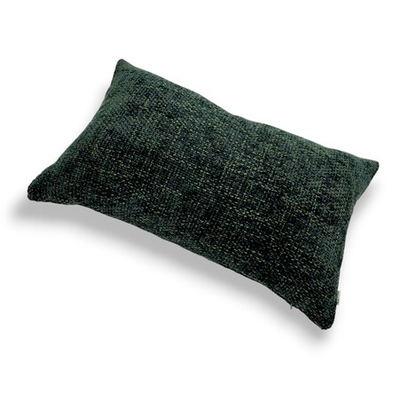Zielona poduszka dekoracyjna z tkaniny szenilowej 55x35 Cyntia butelkowa zieleń
