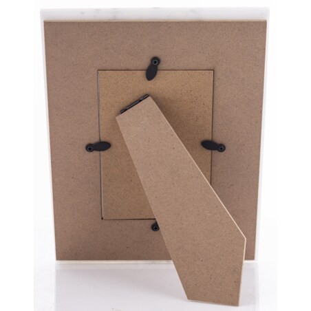 Ramka na zdjęcie marmurowa 22x18x1,5-15 cm biała ze złotem