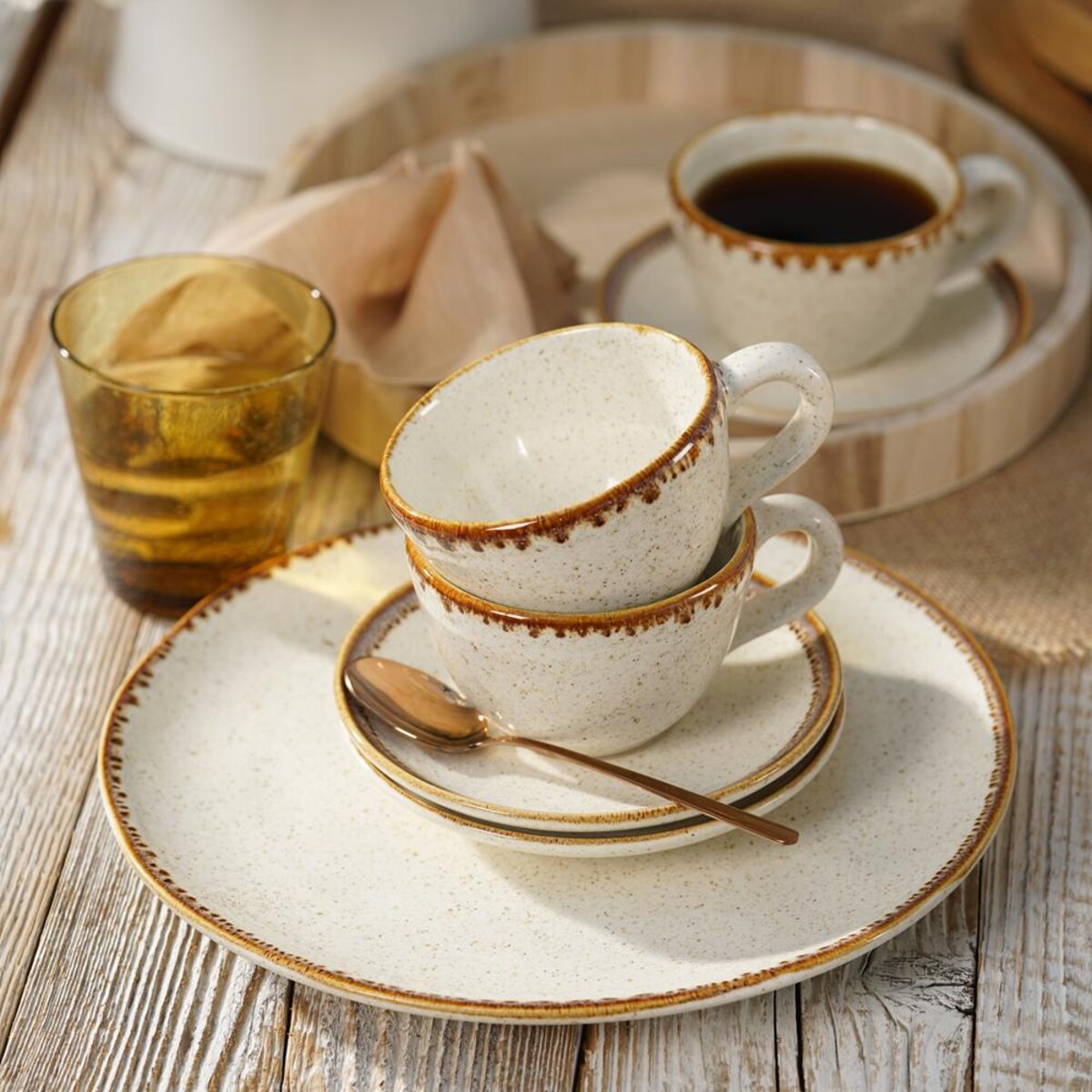 VILLA ITALIA Filiżanka ze spodkiem 260 ml ceramiczna RUSTICO