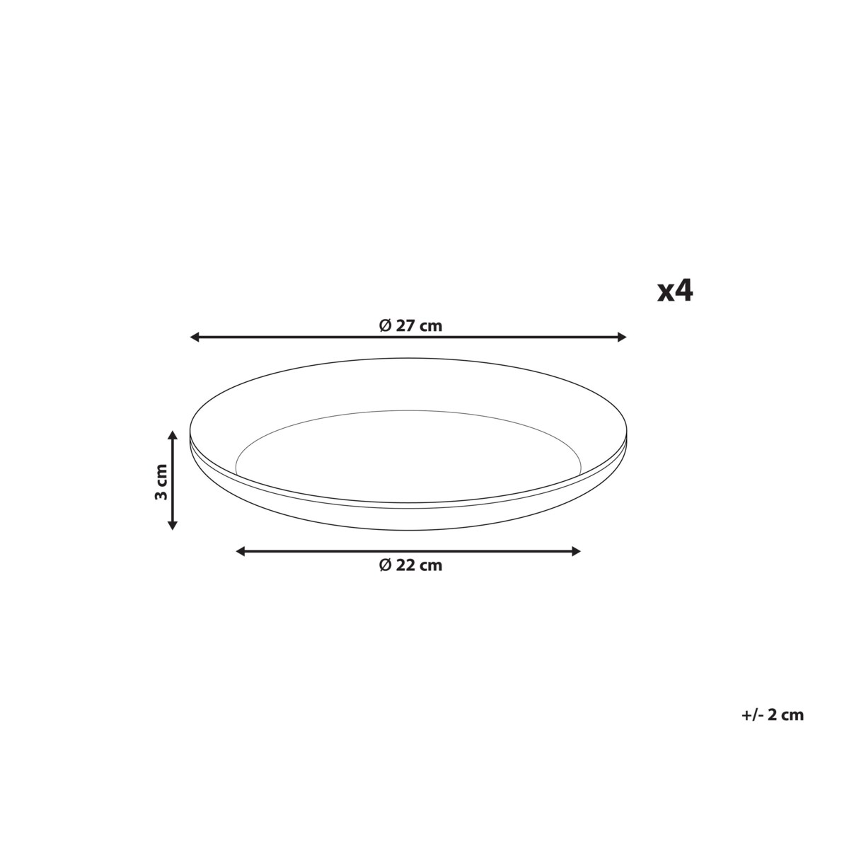 Zestaw 4 dużych talerzy COSTMARY Kamionka Szary