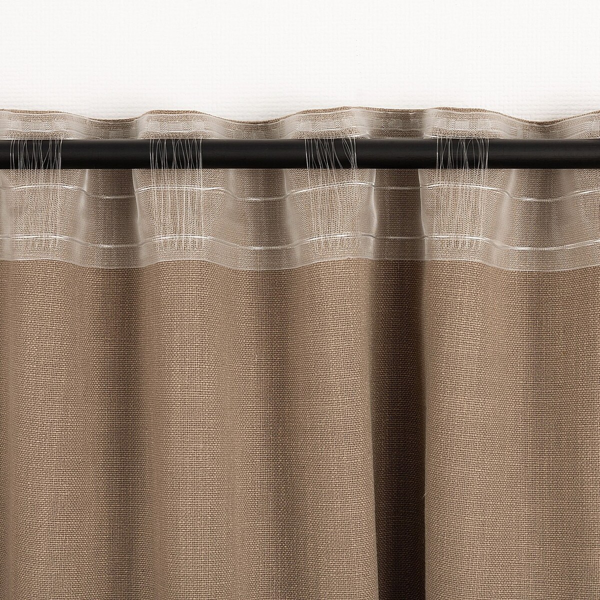 Zasłona gotowa na taśmie marszczącej 140x280cm light brown 1 szt. 140x280 brązowy