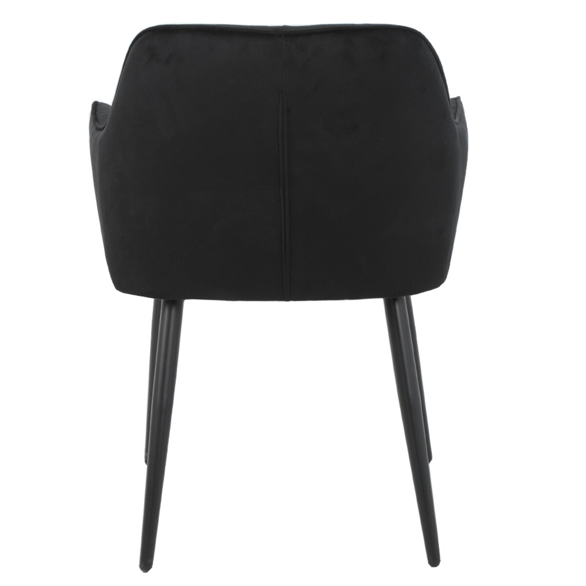 Krzesło welurowe tapicerowane ELIOR czarne na czarnych nogach