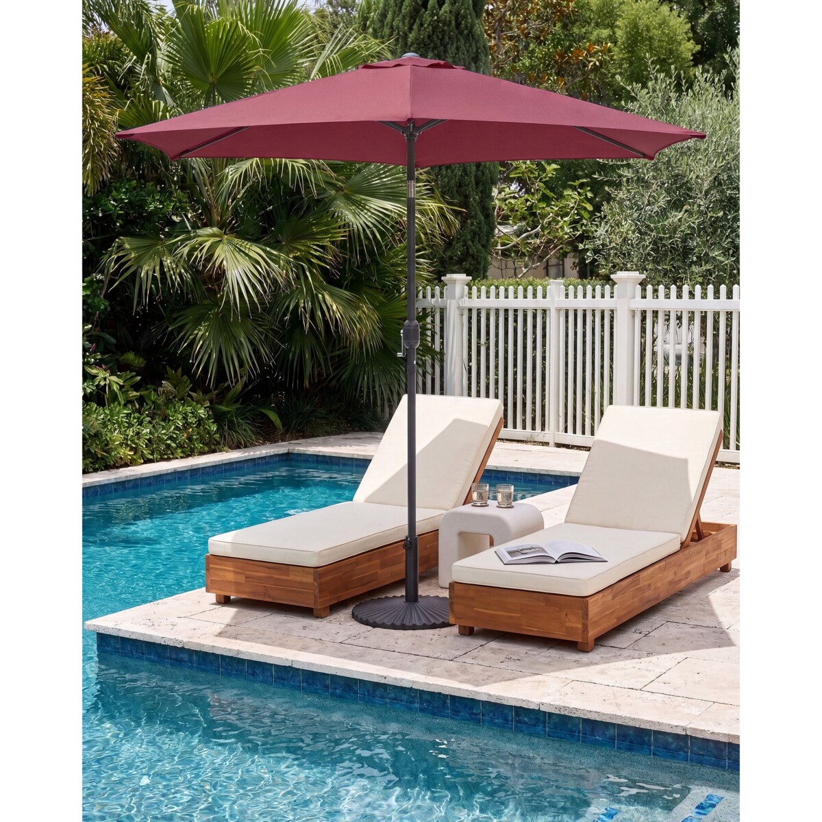 Parasol ogrodowy 266 cm VARESE Burgundowy