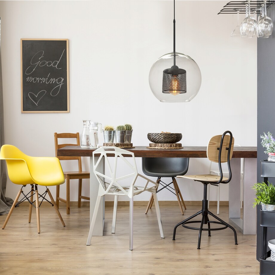 Lampa Wisząca Sufitowa Szklana Czarna Loft 20Cm
