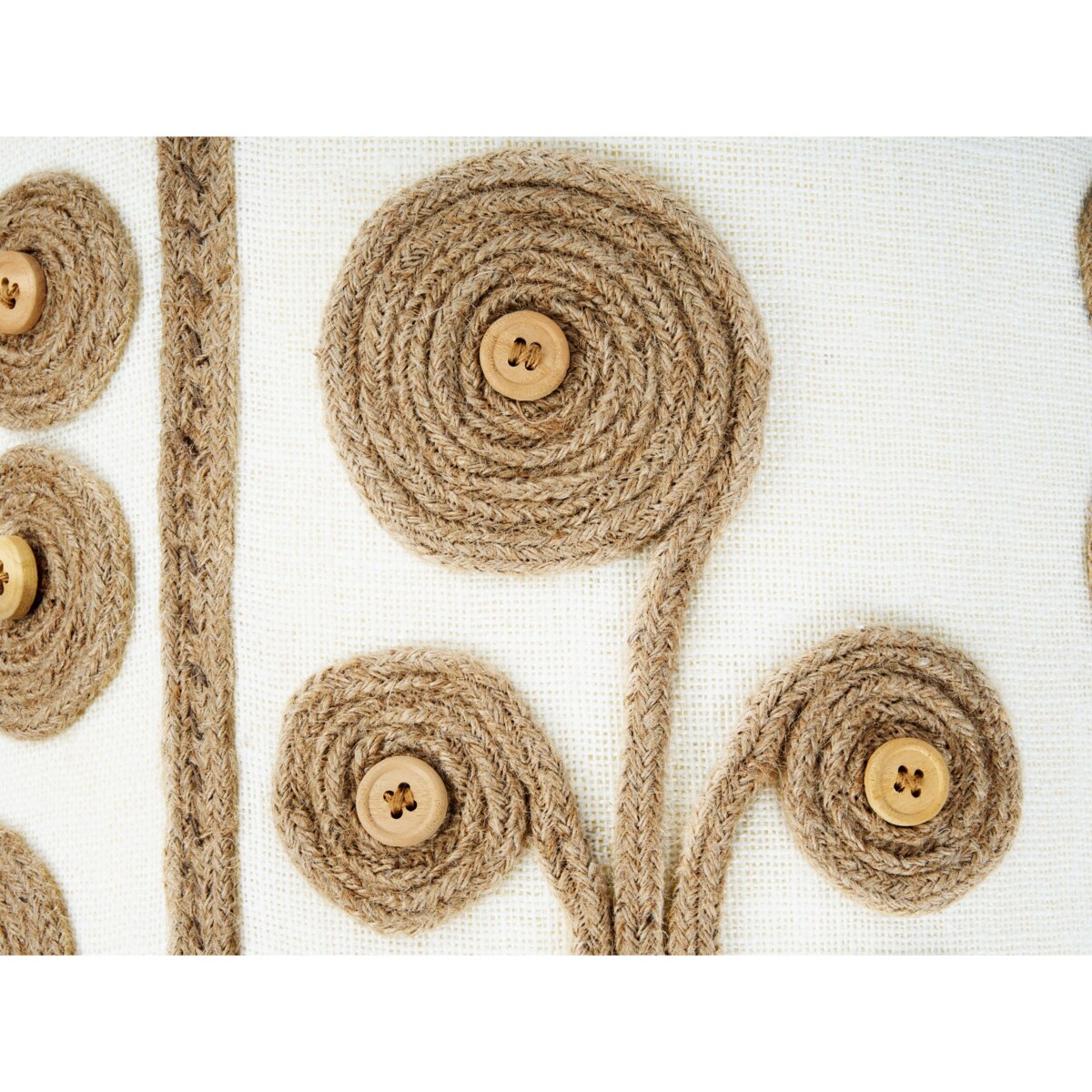 Puf z juty 40 cm biały z beżowym DIMAN