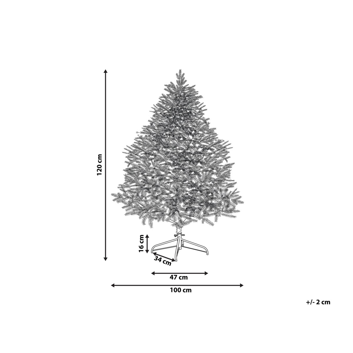 Ośnieżona sztuczna choinka 120 cm biała MASALA