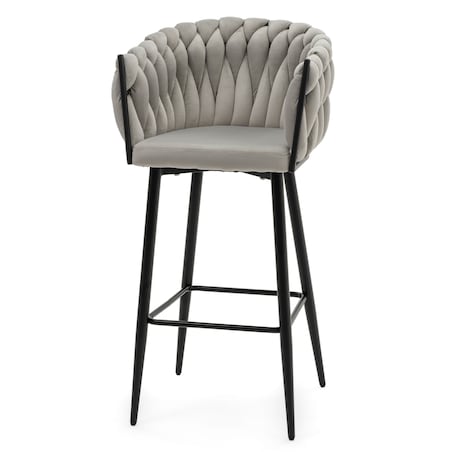 Hoker tapicerowany welurowy pleciony do salonu jadalni barowy glamour LATINA