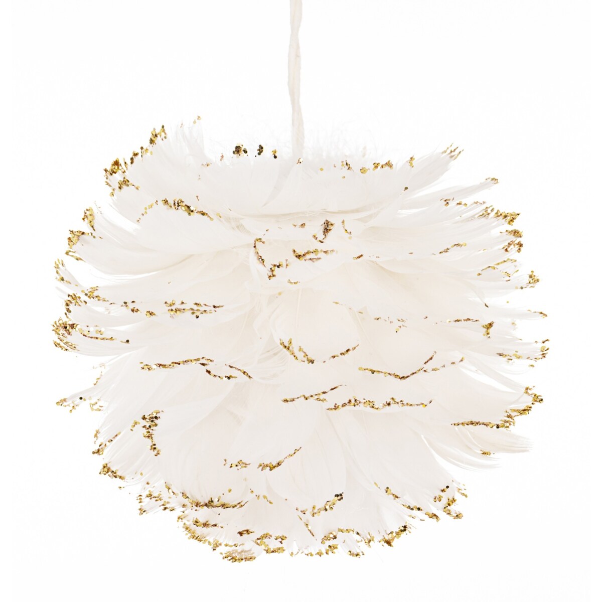 Zawieszka świąteczna, biała z tkaniny Ø 15 cm