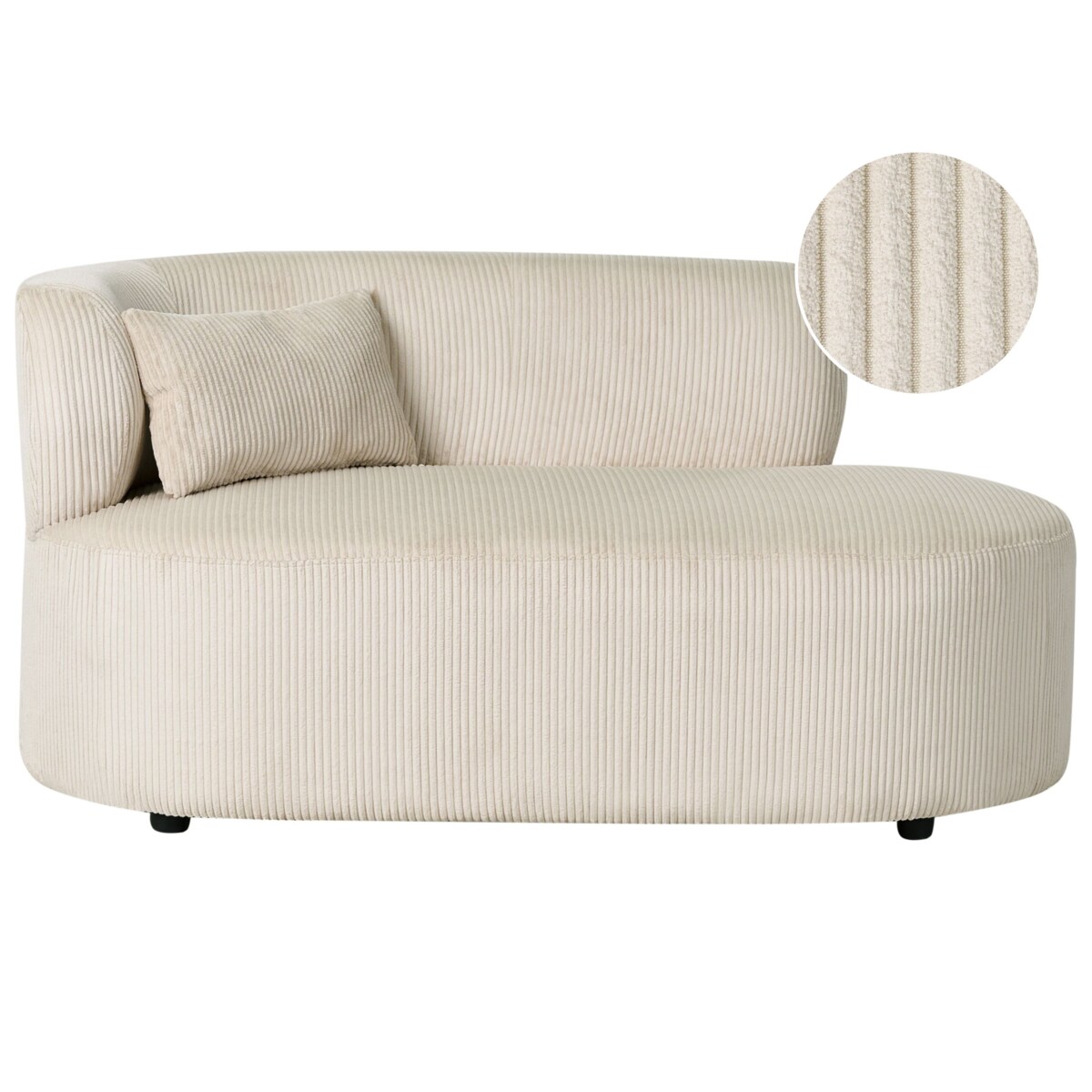 Szezlong lewostronny VANVEY Sztruks Beżowy