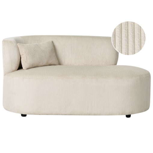 Szezlong lewostronny VANVEY Sztruks Beżowy