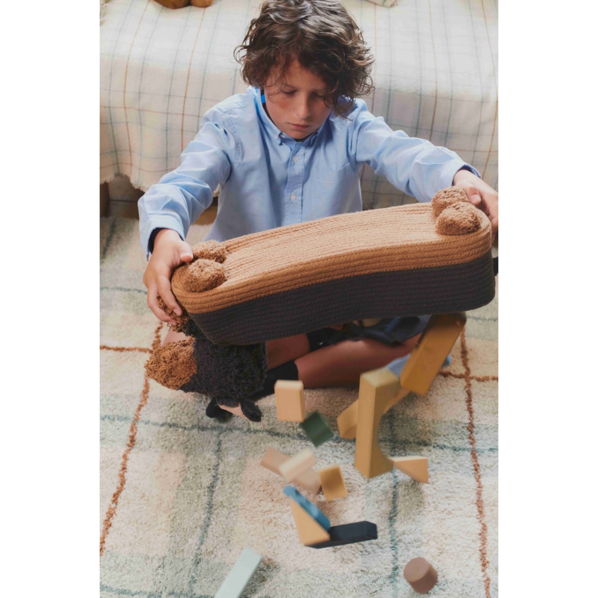 Dywan Tartan Blue Sage Wouf Wouf – 90×120 cm, Lorena Canals