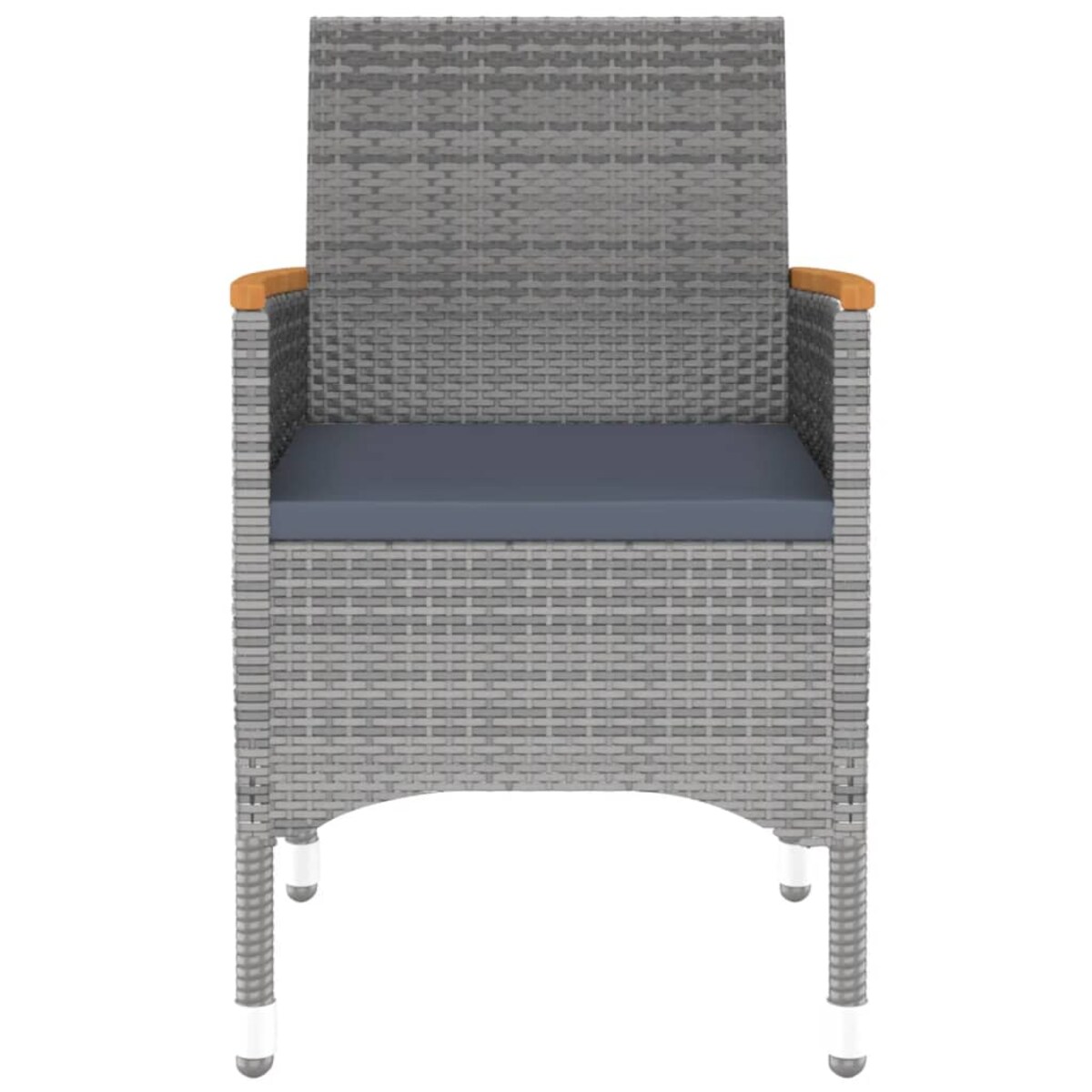 vidaXL 3-częściowy zestaw mebli ogrodowych, polirattan, szary