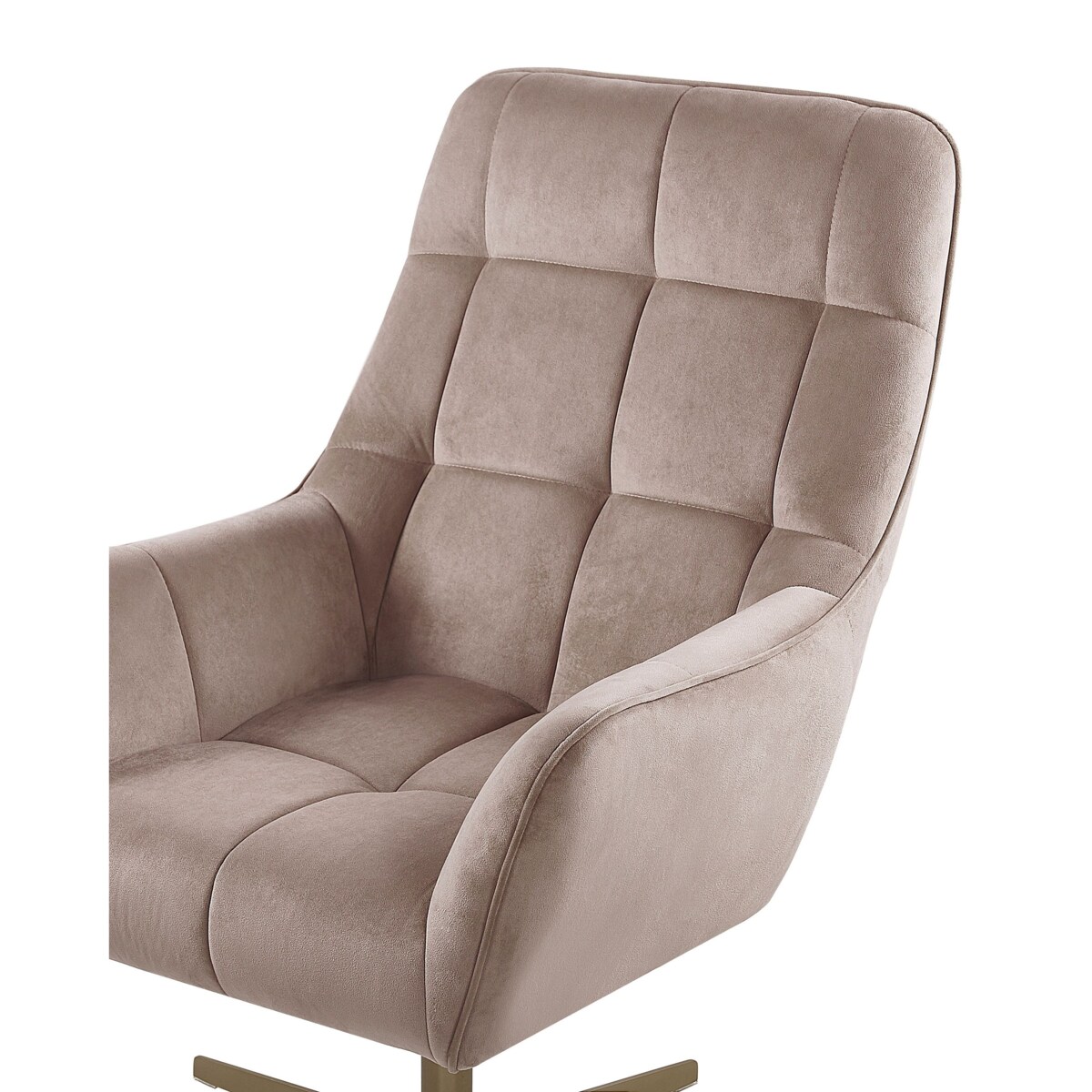 Fotel z podnóżkiem welurowy beżowy MOLLE