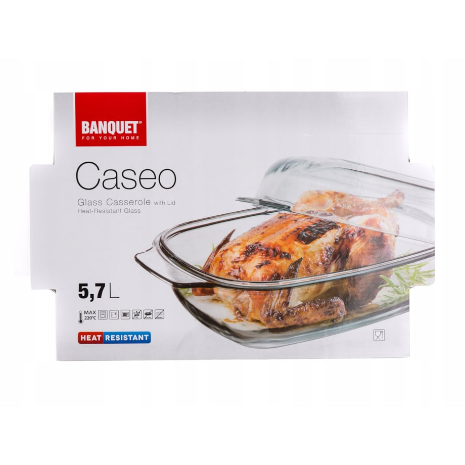 SZKLANE NACZYNIE brytfanna do pieczenia kurczaka obiadu zapiekanki 5,7L duo