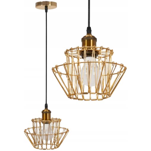 Lampa Sufitowa Wisząca Retro Druciana Vintage