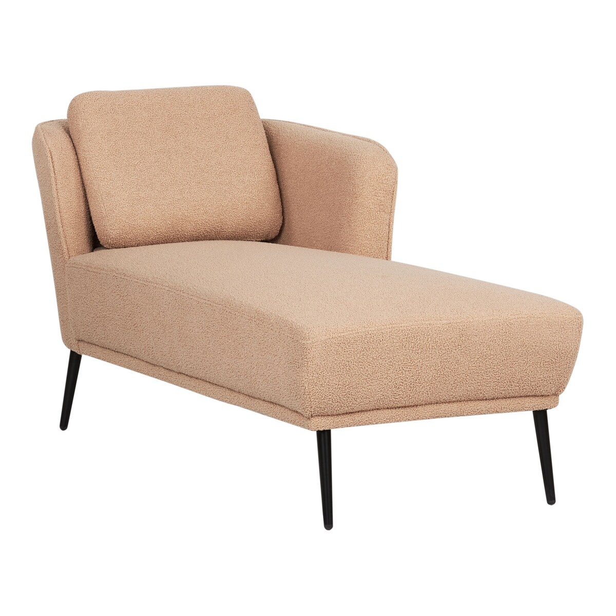 Szezlong boucle lewostronny jasnobrązowy ARTHEZE