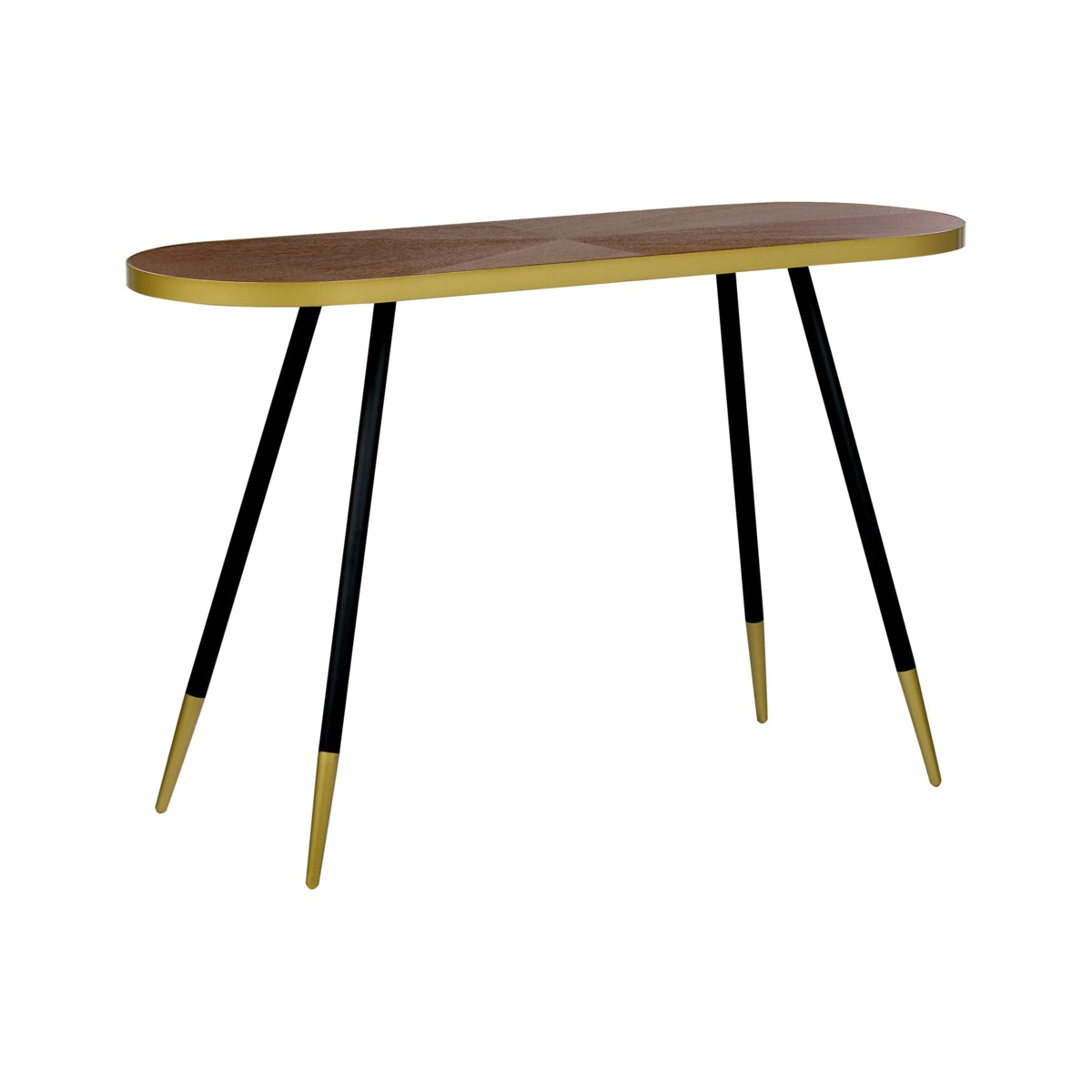 Konsola ciemne drewno ze złotym RAMONA