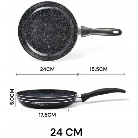 Lekka Patelnia Granitowa 24 Cm Plaster Miodu Indukcja Gaz 1.5L 4.5 Cm