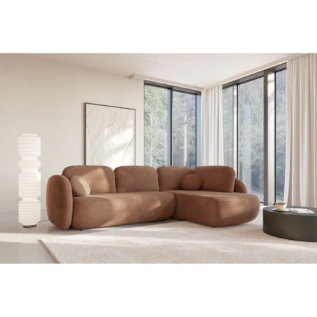 Nowoczesny Narożnik rozkładany OLIVIO II, prawy, brązowy