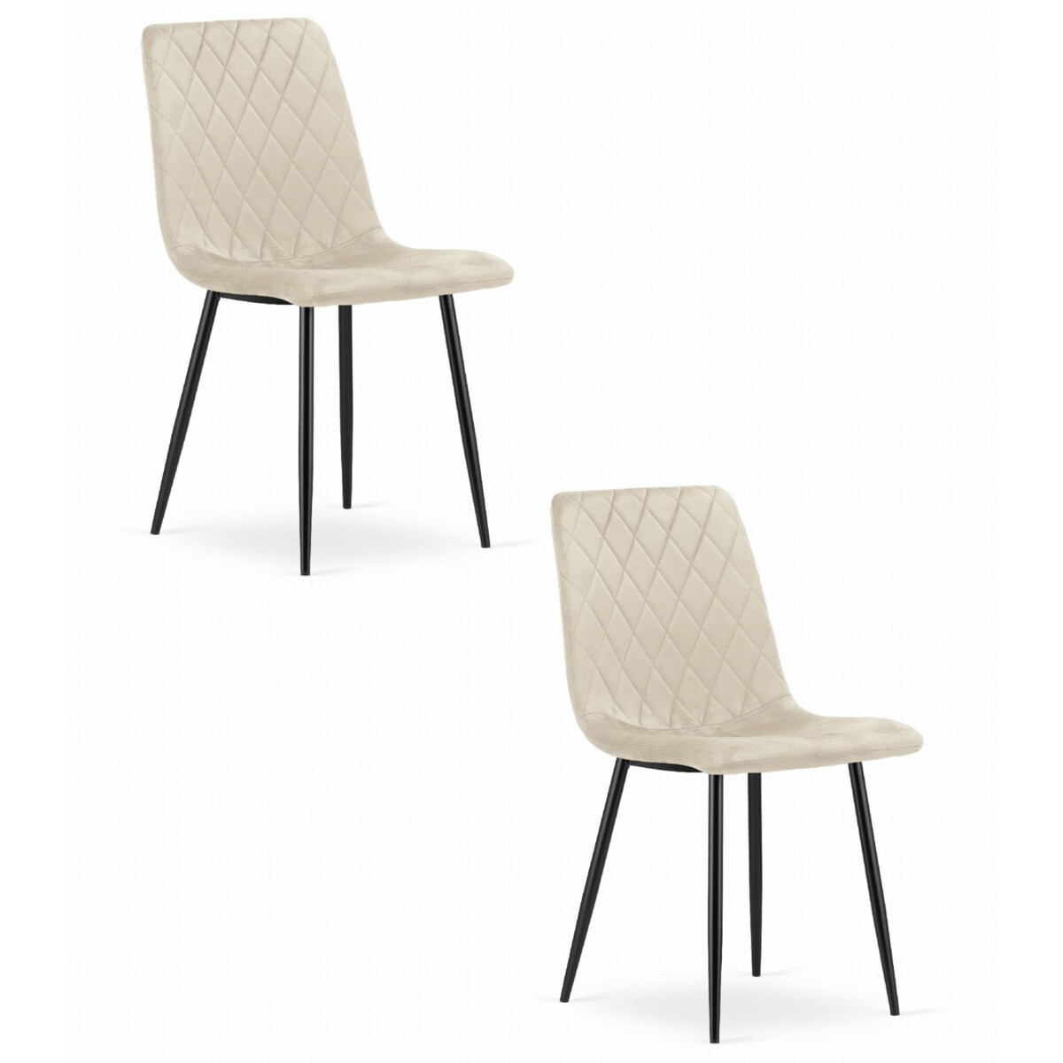 Krzesło Do Jadalni Kuchni Salonu Turin - Beż Aksamit X 2