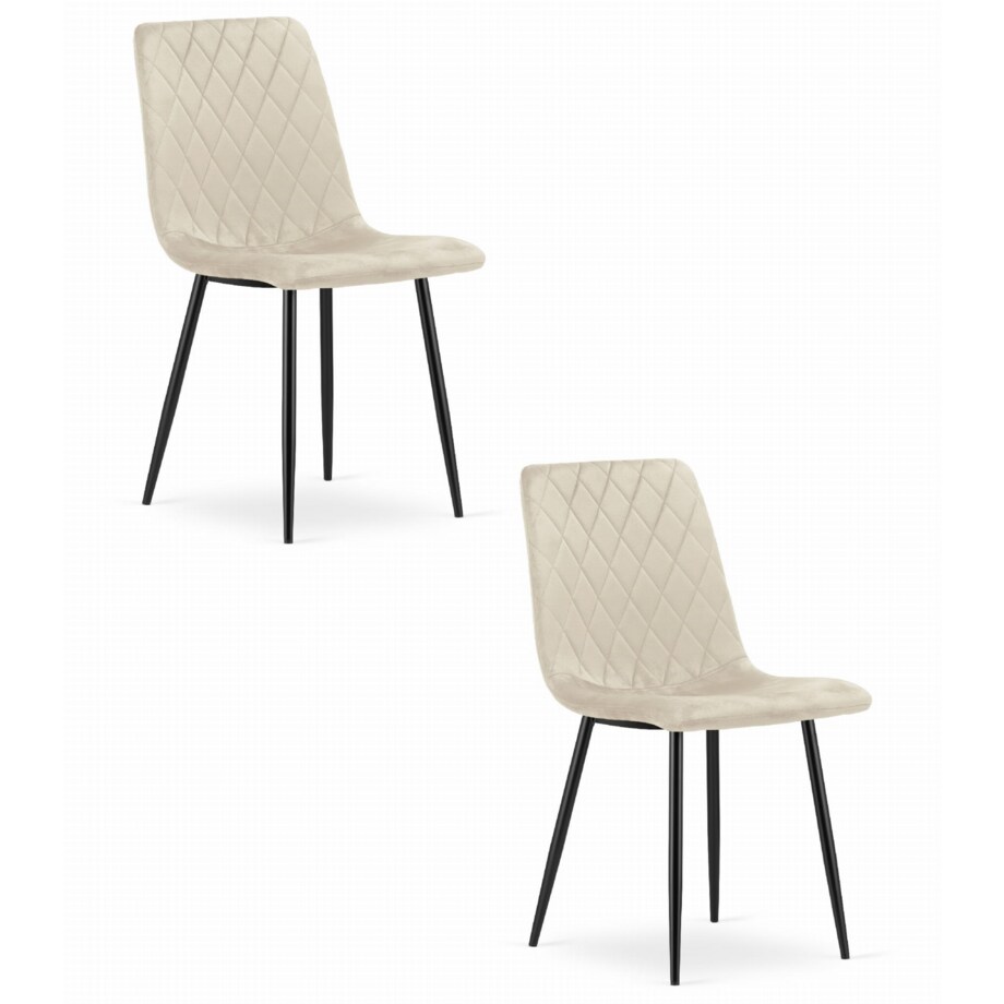 Krzesło Do Jadalni Kuchni Salonu Turin - Beż Aksamit X 2