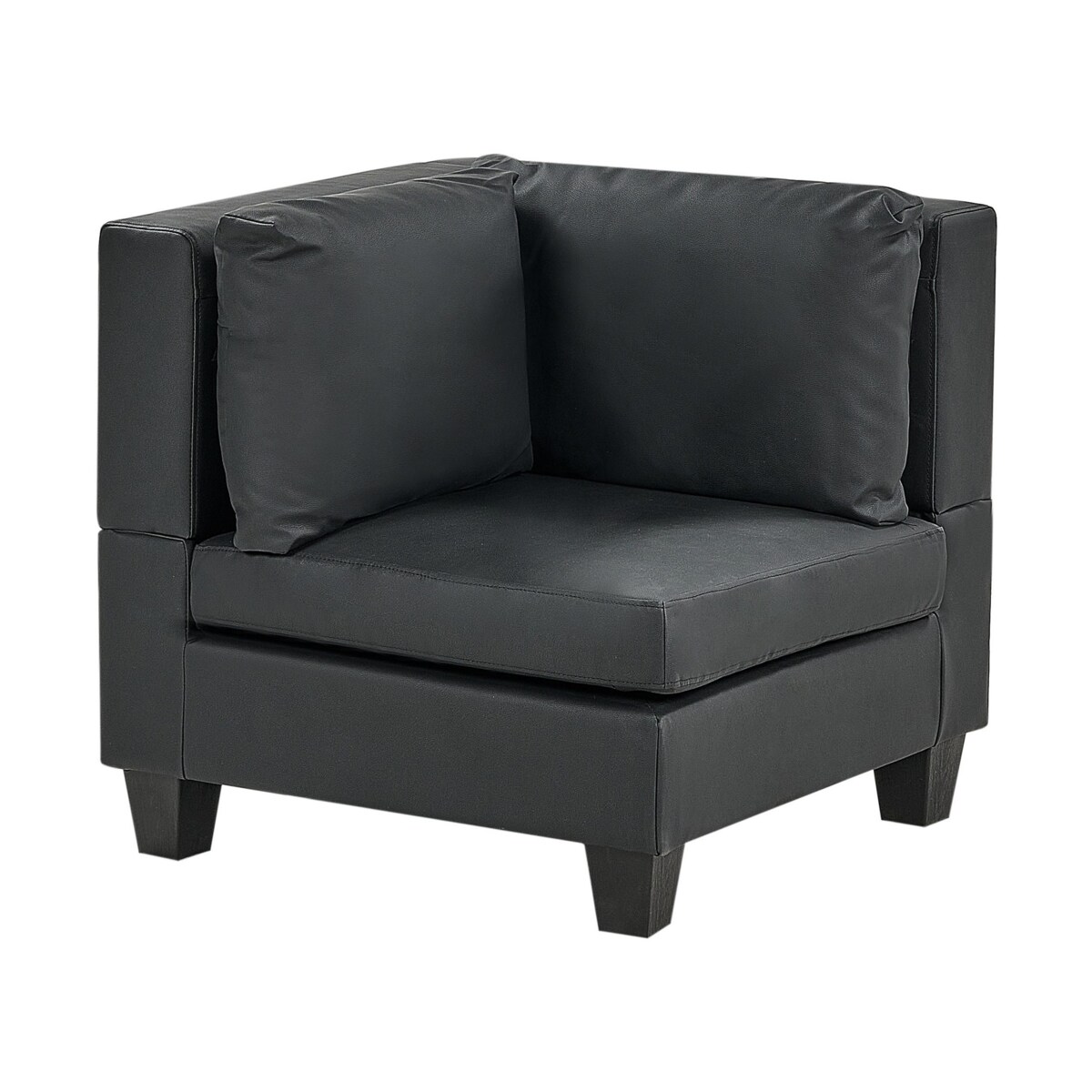 Moduł narożny ekoskóra czarny UNSTAD