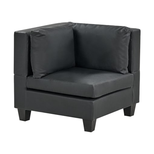 Moduł narożny ekoskóra czarny UNSTAD