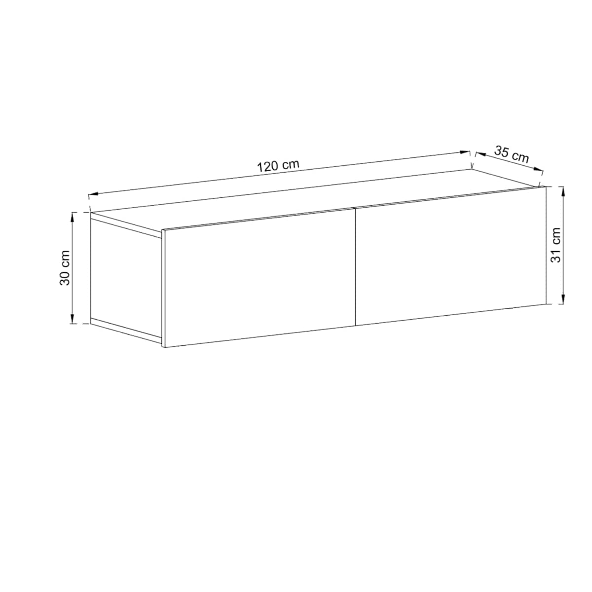 Wisząca Szafka RTV Komoda Loft Industrialna Dąb Artisan MAT 120 cm