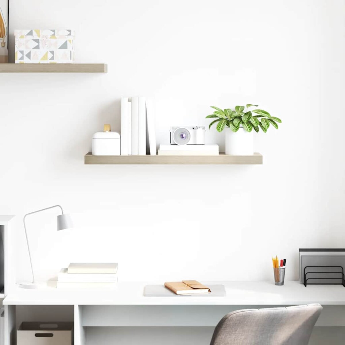 vidaXL Półka ścienna, kolor dębowy, 80 x 23,5 x 3,8 cm, MDF