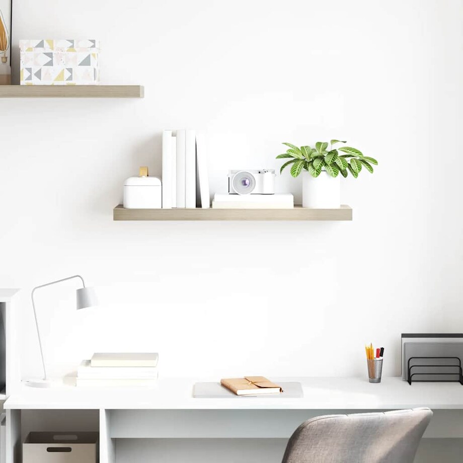 vidaXL Półka ścienna, kolor dębowy, 80 x 23,5 x 3,8 cm, MDF