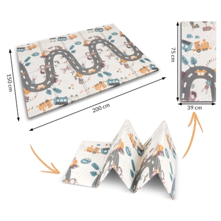 Mata piankowa edukacyjna składana dla dzieci 150x200 pianka xpe Nukido