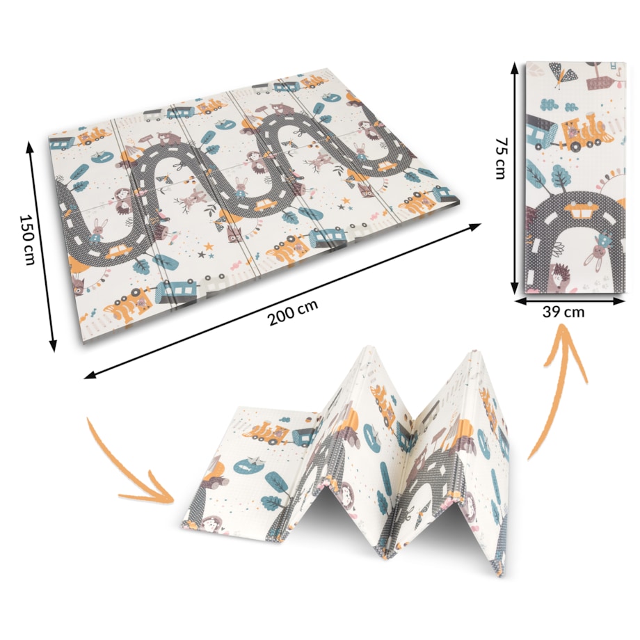 Mata piankowa edukacyjna składana dla dzieci 150x200 pianka xpe Nukido