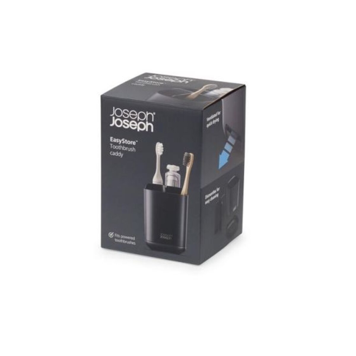 Pojemnik na szczoteczki (czarny) EasyStore Joseph Joseph