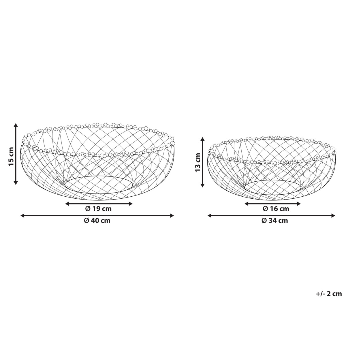 Zestaw 2 mis dekoracyjnych BALIUNG Metal Złoty