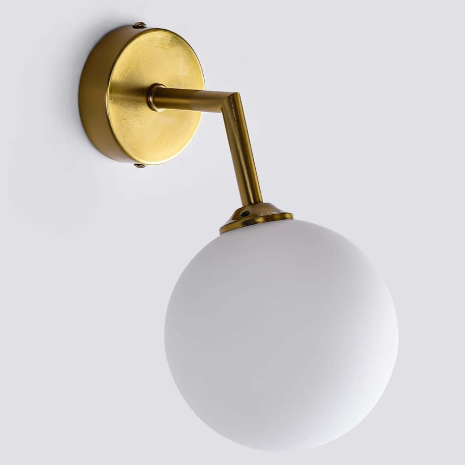 Kinkiet LAMPA ścienna DORADO LP-002/1W Light prestige loftowa OPRAWA szklana kula złota biała