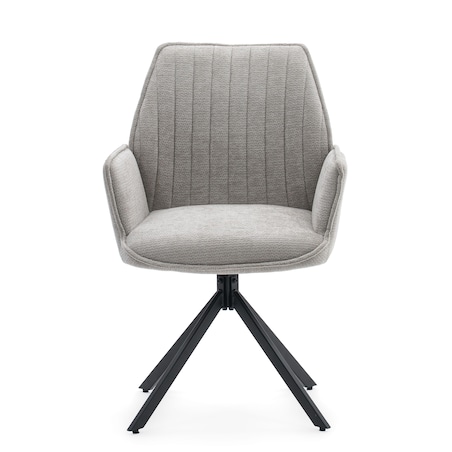 Krzesło tapicerowane obrotowe szenilowe do salonu MERANO jasnoszare