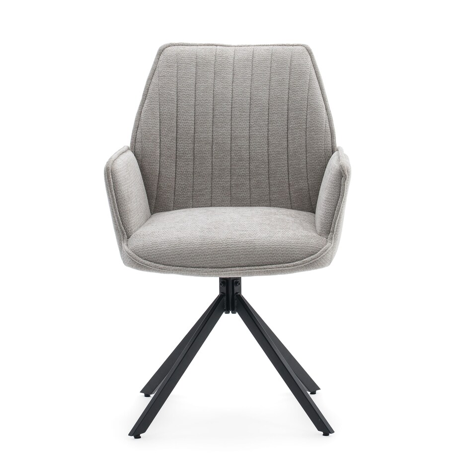 Krzesło tapicerowane obrotowe szenilowe do salonu MERANO jasnoszare