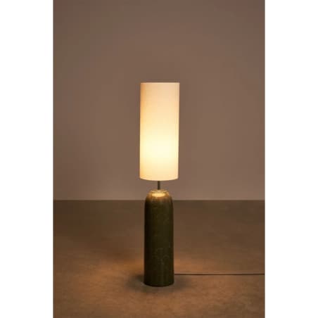 Lampa podłogowa z ceramiki i lnu Canela wojskowa zieleń