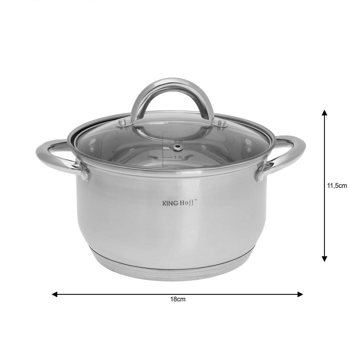Zestaw garnków stalowych na indukcję 10 ele. 2.1/2.1/2.9/3.9/6.6L garnki komplet KINGHOFF Silver
