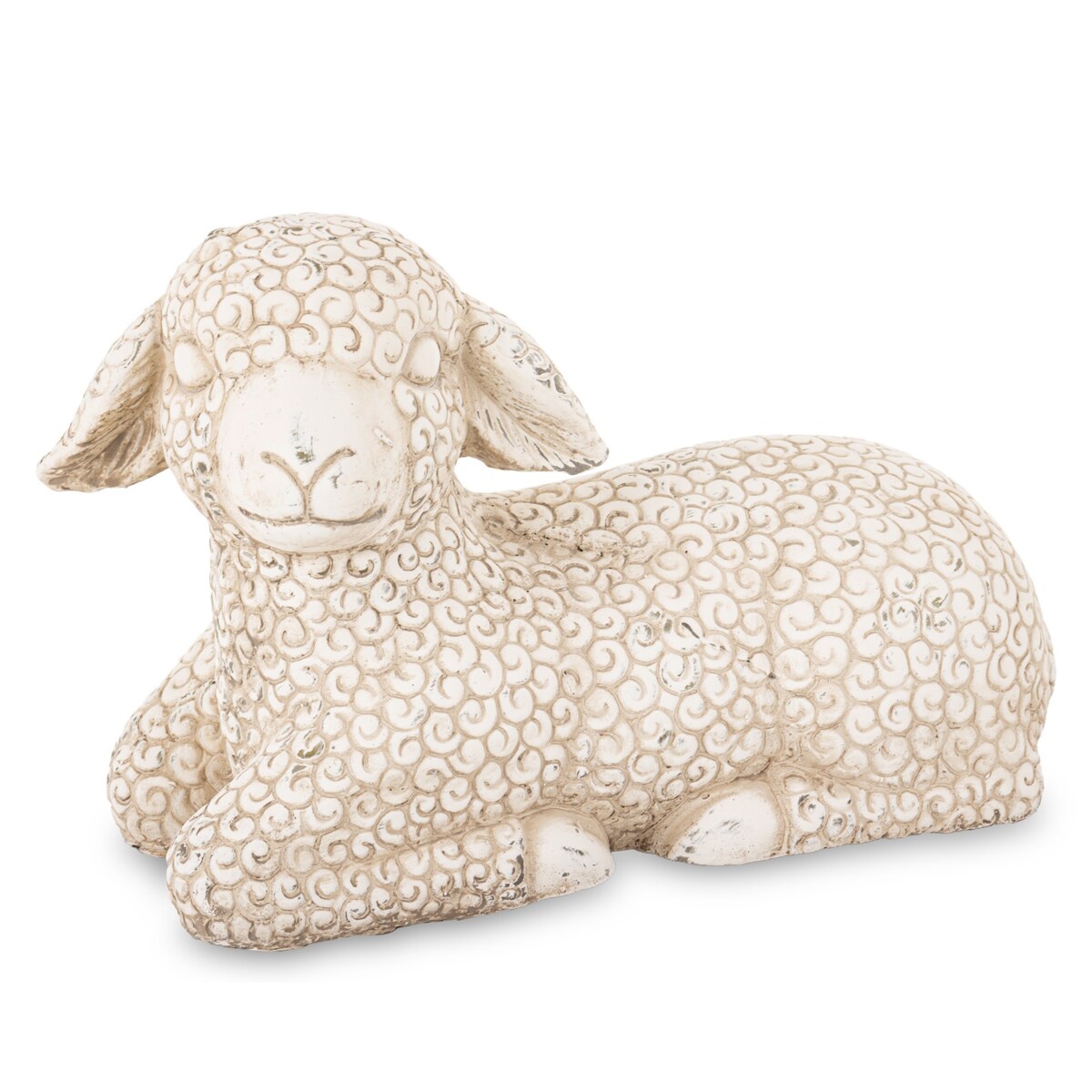 Dekoracja - figurka cementowa OWIECZKA 20,5x32x13 cm leżąca