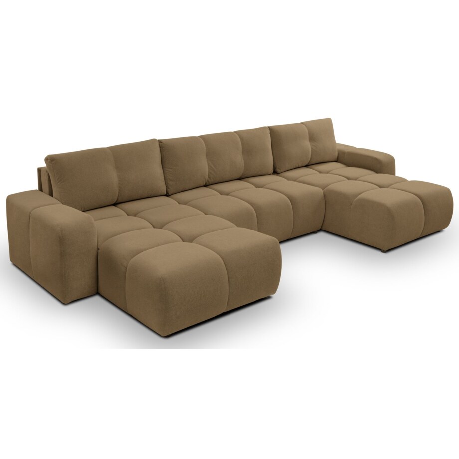 Nowoczesny Narożnik U SOHI z funkcją spania, Curio 20 - Brązowy