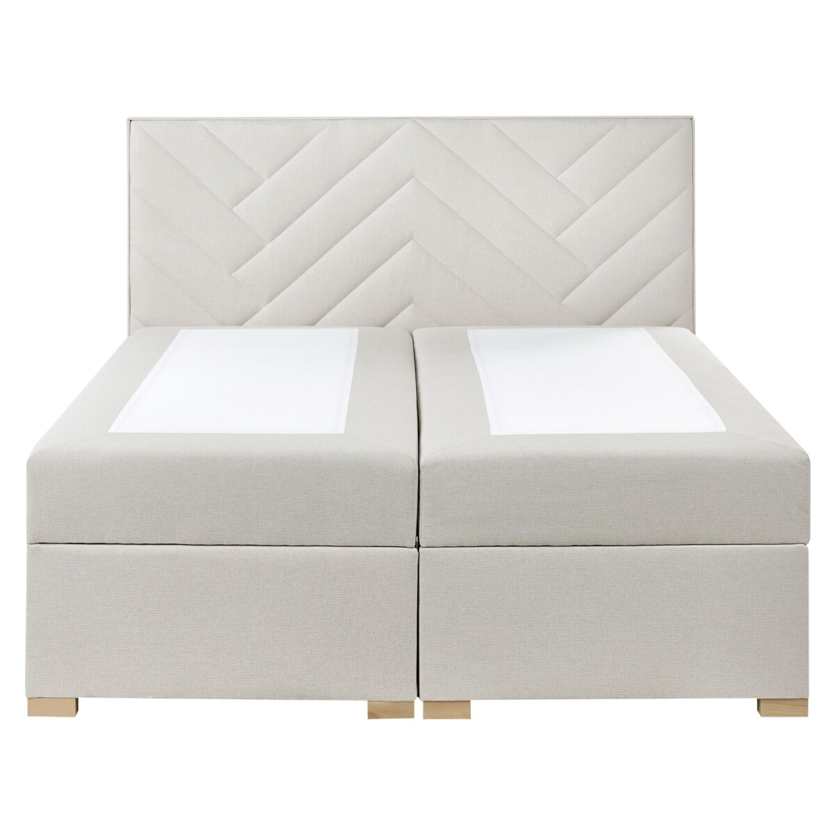 Łóżko kontynentalne z pojemnikiem ESQUIRE 160 x 200 cm Złamana biel