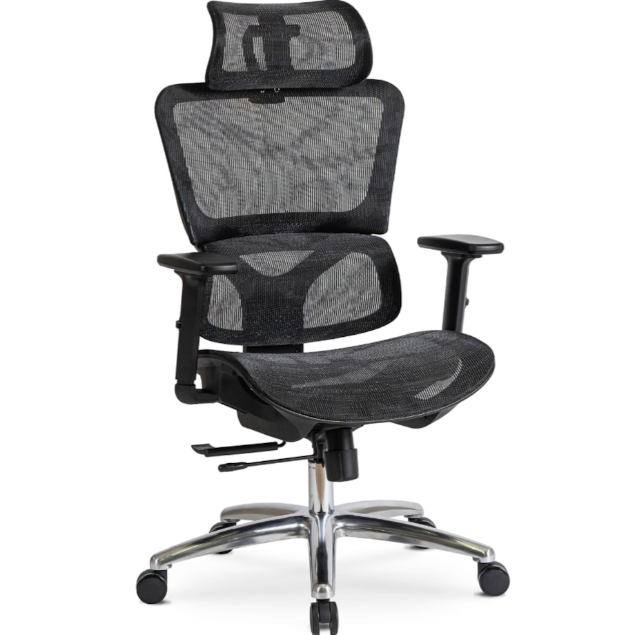 Fotel gamingowy obrotowy ergonomiczny do biurka czarny ROYAL